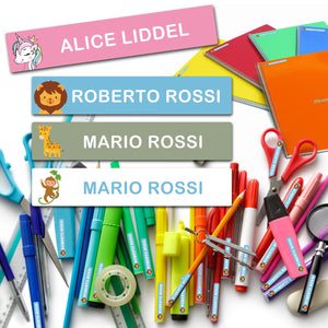 Etichette adesive personalizzate - etichette adesive per scuola con nomi - personalizza ora con il nome - ideale per materiale scolastico