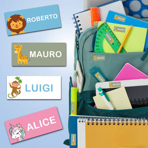 Etichette adesive personalizzate - etichette adesive per scuola con nomi - personalizza ora con il nome - ideale per materiale scolastico