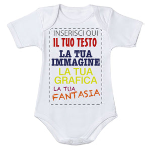 Body neonato cotone personalizzabile Neonato - Neonata con stampa personalizzata su richiesta 100% made in italy