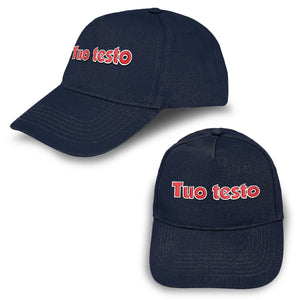 Cappello ricamato personalizzato - ricama il tuo cappello personalizzabile - 100% cotone - taglia unica - uomo-donna - ideale per feste, regalo, scuola, gite e uso quotidiano.