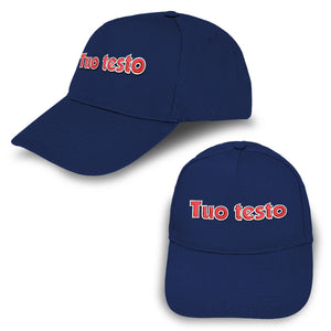 Cappello ricamato personalizzato - ricama il tuo cappello personalizzabile - 100% cotone - taglia unica - uomo-donna - ideale per feste, regalo, scuola, gite e uso quotidiano.