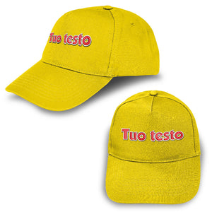 Cappello ricamato personalizzato - ricama il tuo cappello personalizzabile - 100% cotone - taglia unica - uomo-donna - ideale per feste, regalo, scuola, gite e uso quotidiano.