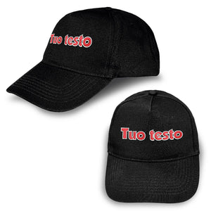 Cappello ricamato personalizzato - ricama il tuo cappello personalizzabile - 100% cotone - taglia unica - uomo-donna - ideale per feste, regalo, scuola, gite e uso quotidiano.