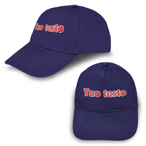 Cappello ricamato personalizzato - ricama il tuo cappello personalizzabile - 100% cotone - taglia unica - uomo-donna - ideale per feste, regalo, scuola, gite e uso quotidiano.