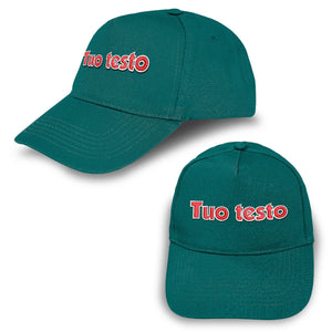 Cappello ricamato personalizzato - ricama il tuo cappello personalizzabile - 100% cotone - taglia unica - uomo-donna - ideale per feste, regalo, scuola, gite e uso quotidiano.