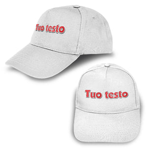 Cappello ricamato personalizzato - ricama il tuo cappello personalizzabile - 100% cotone - taglia unica - uomo-donna - ideale per feste, regalo, scuola, gite e uso quotidiano.