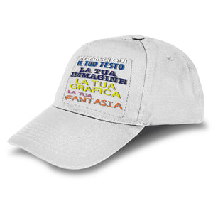 Cappello personalizzato - stampa il tuo cappello personalizzabile - 100% cotone - taglia unica - uomo donna - ideale per feste , regalo , scuola , gite e uso quotidiano.