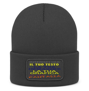 Berretto invernale personalizzabile unisex cuffia beanie con spazio per logo, nome o grafica lana acrilico caldo idea regalo per aziende, eventi e merchandising