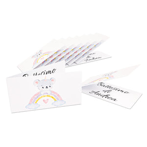 Bigliettino bomboniera personalizzato 96PZ - bigliettino per battesimo e nascita personalizzato - 100% made in italy