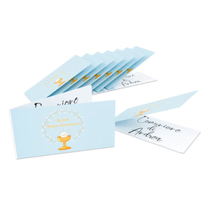 Bigliettino bomboniera personalizzato 96 PZ - bigliettino per prima comunione personalizzato - 100% made in italy