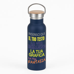 Borraccia Termica Personalizzabile 500 ml in Acciaio Inox Doppia Parete Vernice Opaca Soft Touch, Stampa Digitale UV Mantiene 24h Freddo 12h Caldo Idea Regalo Eco-Friendly