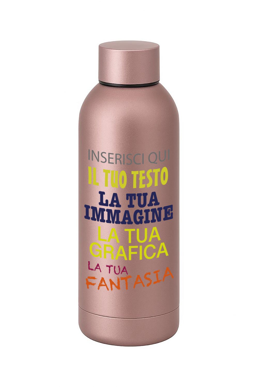 Borraccia Termica Personalizzata 500 ml in Acciaio Inox Doppia Parete Isolante 24h Freddo 12h Caldo Bottiglia Termica Riutilizzabile con Nome o Logo Idea Regalo Uomo Donna Sport e Uffici