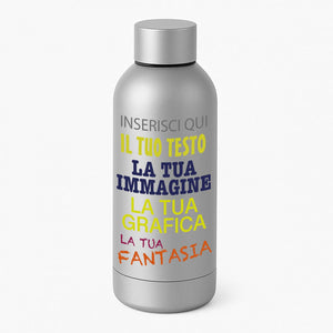Borraccia Termica Personalizzata 500 ml in Acciaio Inox Doppia Parete Isolante 24h Freddo 12h Caldo Bottiglia Termica Riutilizzabile con Nome o Logo Idea Regalo Uomo Donna Sport e Uffici