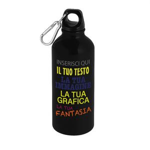 Borraccia personalizzata 500 ml con gancio incluso e chiusura ermetica - borraccia personalizzabile 500ml