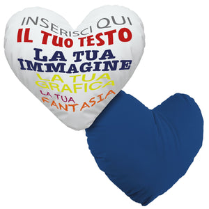 Cuscino personalizzato a forma di cuore - cuscino personalizzato con imbottitura - personalizza con foto , testi o loghi - 100% made in italy