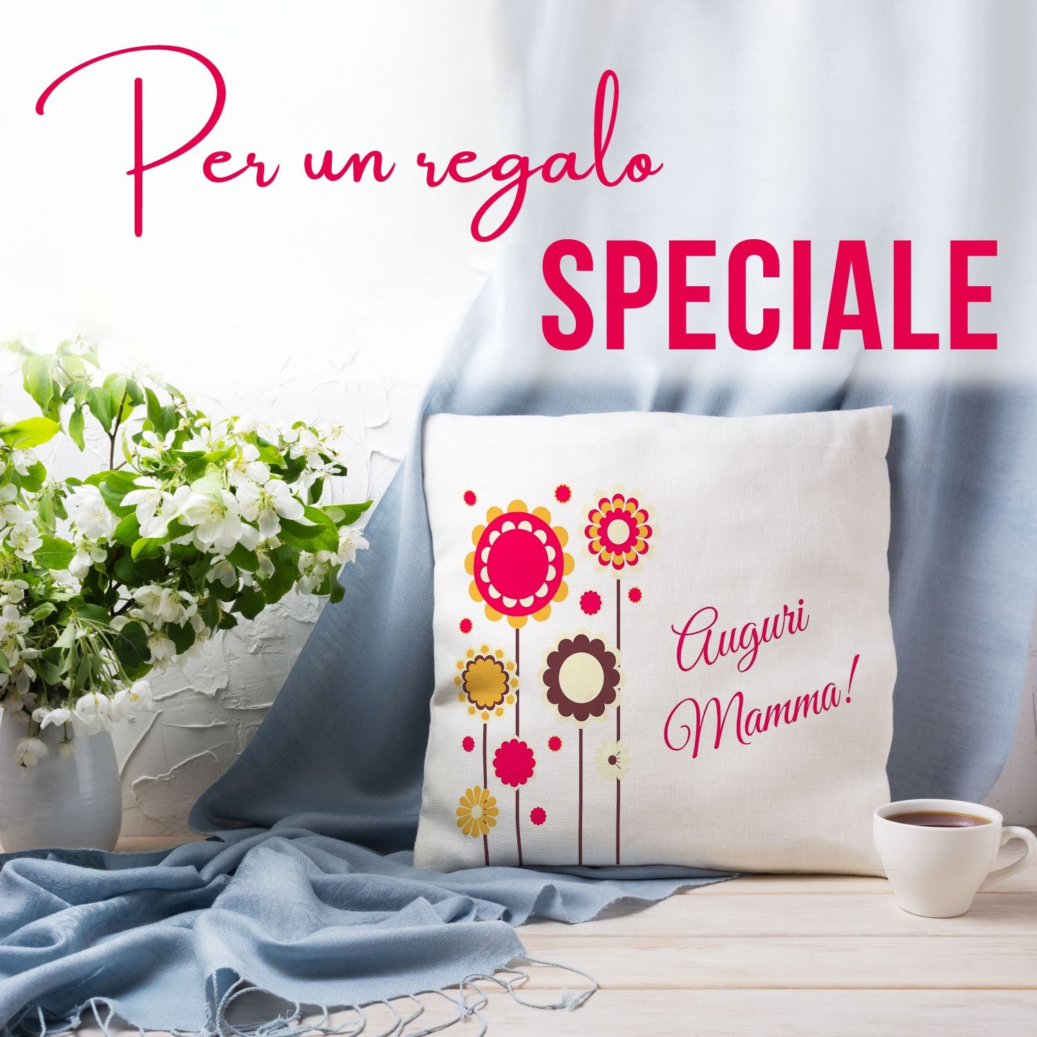 Cuscino personalizzato 40x40 con imbottitura - cuscino personalizzato con imbottitura - personalizza ora con testi , loghi o immagini - 100% made in italy