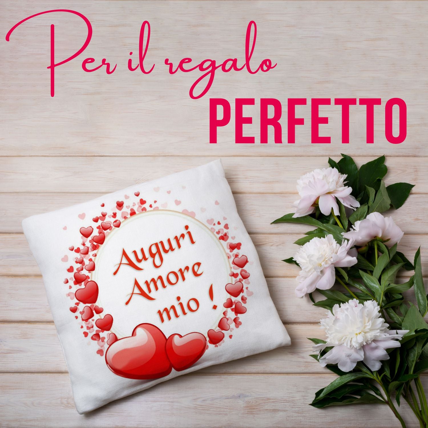 Cuscino personalizzato 40x40 con imbottitura - cuscino personalizzato con imbottitura - personalizza ora con testi , loghi o immagini - 100% made in italy