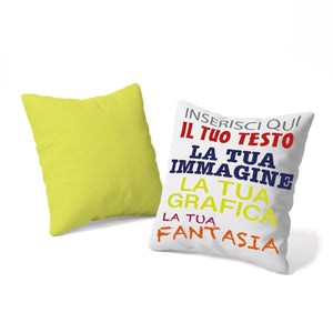 Cuscino personalizzato 40x40 con imbottitura - cuscino personalizzato con imbottitura - personalizza ora con testi , loghi o immagini - 100% made in italy