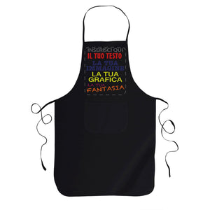 Grembiule da cucina personalizzato - Personalizza ora il tuo grembiule da cucina con Nomi, Testi , loghi - 100% made in italy