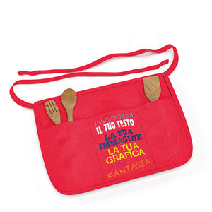 Grembiule cucina personalizzato - grembiule corto personalizzabile con foto testi loghi - 100% Made in Italy