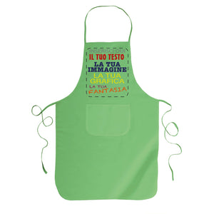 Grembiule da cucina personalizzato - Personalizza ora il tuo grembiule da cucina con Nomi, Testi , loghi - 100% made in italy