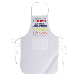 Grembiule da cucina personalizzato - Personalizza ora il tuo grembiule da cucina con Nomi, Testi , loghi - 100% made in italy