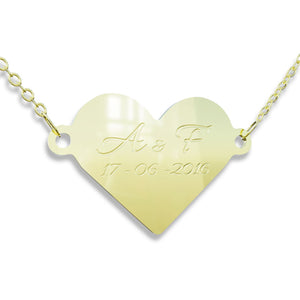 Collana personalizzata con nome , iniziali - collana personalizzabile incisione laser , iniziali , nome - ideale per regalo , san Valentino , festa della mamma - 100% made in italy