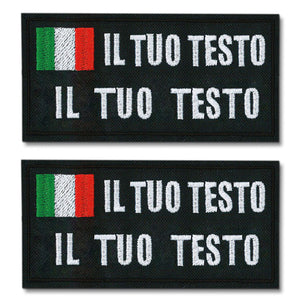 Patch personalizzata - patch con nome personalizzata - ricamo su patch con nome e bandiera - 100% made in italy