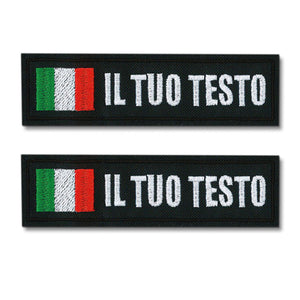 Patch personalizzata - patch con nome personalizzata - ricamo su patch con nome e bandiera - 100% made in italy