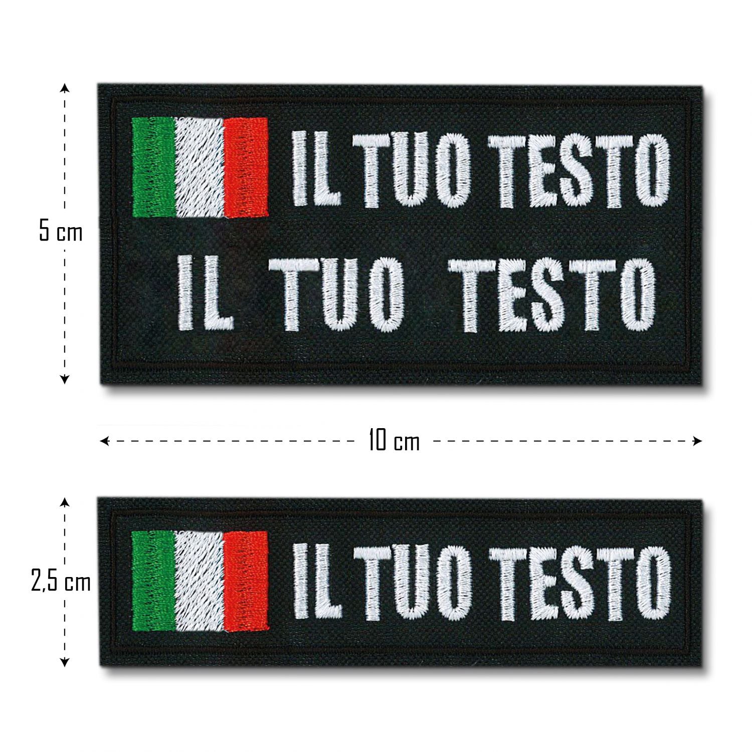 Patch personalizzata - patch con nome personalizzata - ricamo su patch con nome e bandiera - 100% made in italy
