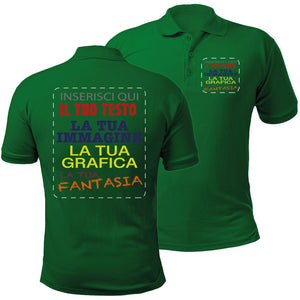Polo personalizzata bambino ragazzo - polo unisex personalizzabile con stampa , logo , immagini - 100% cotone - 100% made in Italy.
