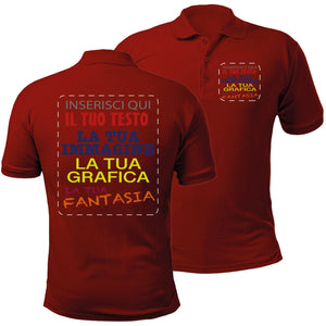 Polo personalizzata uomo donna - polo unisex personalizzabile con stampa , logo , immagini - 100% cotone - 100% made in Italy.