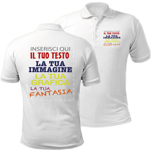 Polo personalizzata uomo donna - polo unisex personalizzabile con stampa , logo , immagini - 100% cotone - 100% made in Italy.