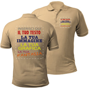 Polo personalizzata uomo donna - polo unisex personalizzabile con stampa , logo , immagini - 100% cotone - 100% made in Italy.