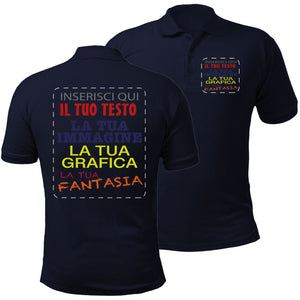 Polo personalizzata uomo donna - polo unisex personalizzabile con stampa , logo , immagini - 100% cotone - 100% made in Italy.