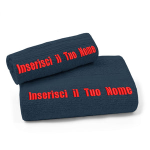 Gruppo veneziano - set asciugamano personalizzato - set 1+1 visto e ospite personalizzato con ricamo - 50x100 , 40x60 - certificato OEKO-TEX