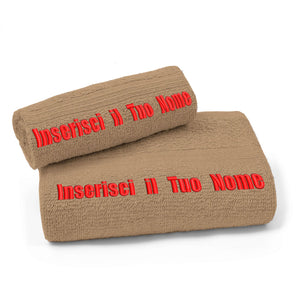 Gruppo veneziano - set asciugamano personalizzato - set 1+1 visto e ospite personalizzato con ricamo - 50x100 , 40x60 - certificato OEKO-TEX