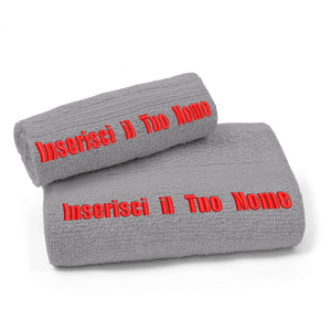 Gruppo veneziano - set asciugamano personalizzato - set 1+1 visto e ospite personalizzato con ricamo - 50x100 , 40x60 - certificato OEKO-TEX