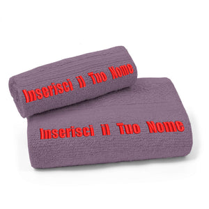 Gruppo veneziano - set asciugamano personalizzato - set 1+1 visto e ospite personalizzato con ricamo - 50x100 , 40x60 - certificato OEKO-TEX
