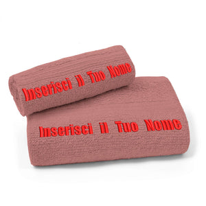 Gruppo veneziano - set asciugamano personalizzato - set 1+1 visto e ospite personalizzato con ricamo - 50x100 , 40x60 - certificato OEKO-TEX