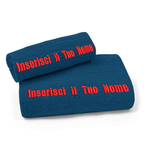 Gruppo veneziano - set asciugamano personalizzato - set 1+1 visto e ospite personalizzato con ricamo - 50x100 , 40x60 - certificato OEKO-TEX