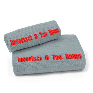 Gruppo veneziano - set asciugamano personalizzato - set 1+1 visto e ospite personalizzato con ricamo - 50x100 , 40x60 - certificato OEKO-TEX