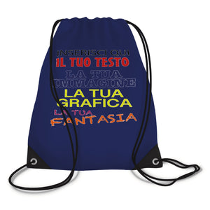 Sacca zaino personalizzata - Personalizza ora il tuo zaino con testi , foto o loghi - 100% made in italy