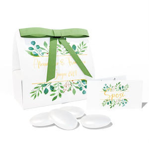 Scatolina portaconfetti Personalizzata Matrimonio 24 pezzi - 24 scatoline personalizzate + 24 bigliettini bomboniera personalizzati - nastrino in raso incluso per ogni confezione