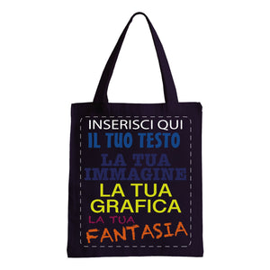 Shopper Personalizzata 100% cotone 140gr mq - Shopper Personalizzabile 39x41 - manici lunghi e comfort - 100% Made in Italy