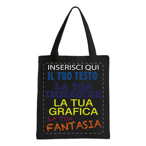 Shopper Personalizzata 100% cotone 140gr mq - Shopper Personalizzabile 39x41 - manici lunghi e comfort - 100% Made in Italy