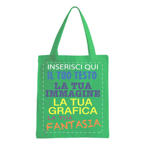 Shopper Personalizzata 100% cotone 140gr mq - Shopper Personalizzabile 39x41 - manici lunghi e comfort - 100% Made in Italy