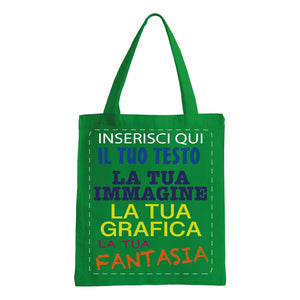 Shopper Personalizzata 100% cotone 140gr mq - Shopper Personalizzabile 39x41 - manici lunghi e comfort - 100% Made in Italy