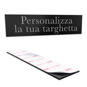 Targhetta personalizzata - targhetta incisa personalizzata autoadesiva - targhetta 10 x 2,5 cm ideale per fuoriporta e cassetta delle lettere personalizzabile