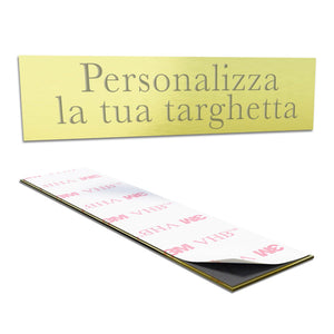 Targhetta personalizzata - targhetta incisa personalizzata autoadesiva - targhetta 10 x 2,5 cm ideale per fuoriporta e cassetta delle lettere personalizzabile